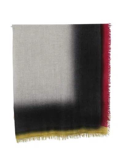 Faliero Sarti Fringed Gradient-effect Scarf In Gray