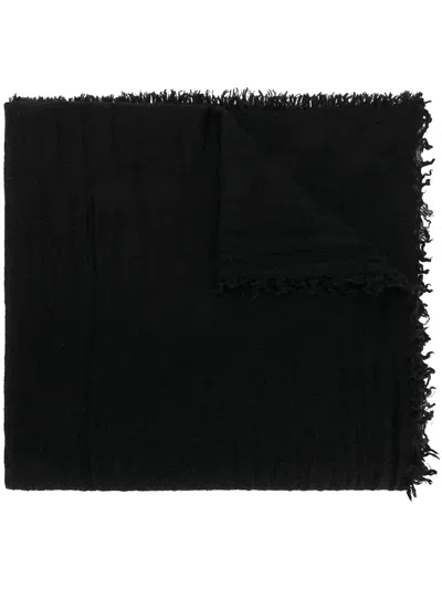 Faliero Sarti Fringed Knitted Scarf In Black