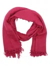 Faliero Sarti Soft Textured Scarf Fringed Edges In Pink