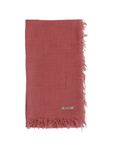 Faliero Sarti Fringed Square Scarf In Pink