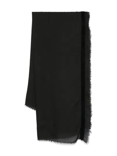 Faliero Sarti Fringed-trim Scarf In Black