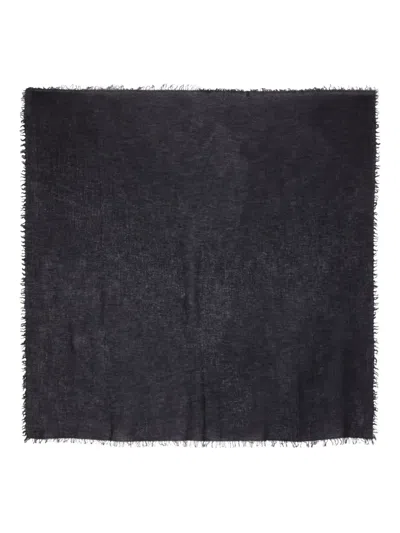 Faliero Sarti Fringed-trim Square-shape Scarf In Black