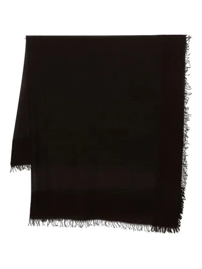 Faliero Sarti Rectangular Lightweight Scarf Fringed Edges In Burgundy