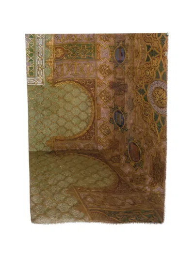 Faliero Sarti Geometric-print Frayed Scarf In Multi