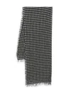Faliero Sarti Black Gingham Pattern Scarf In Black