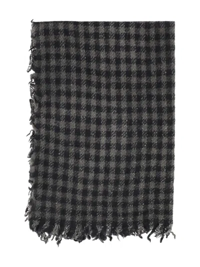 FALIERO SARTI GINGHAM FRAYED SCARF