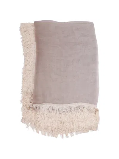 Faliero Sarti Ginny Frangia Semi Sheer Fringed Scarf In Pink