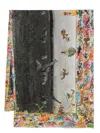 Faliero Sarti Giraffes And Zebras Silk Stole In Multicolour