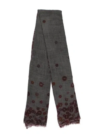 Pre-owned Faliero Sarti Graphic Print Scarf In Grey