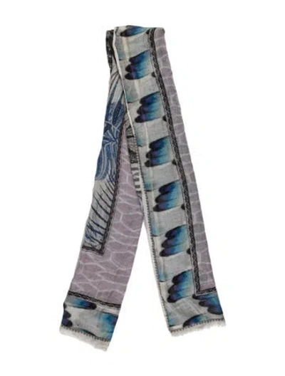 Pre-owned Faliero Sarti Graphic Print Scarf In Grey