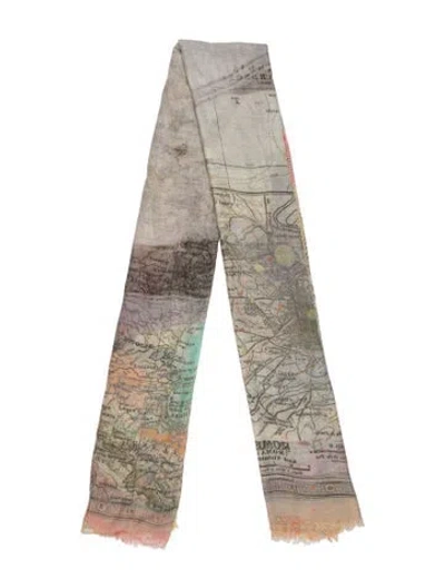 Pre-owned Faliero Sarti Graphic Print Scarf In Neutrals