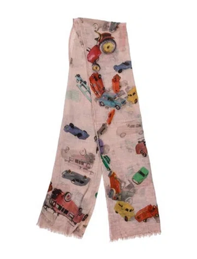 Pre-owned Faliero Sarti Graphic Print Scarf In Pink