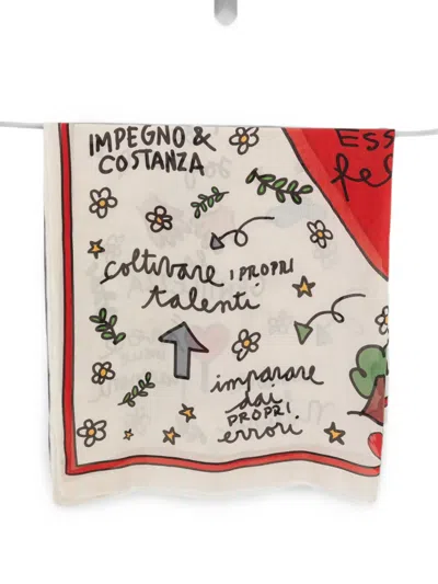 Faliero Sarti Graphic-print Frayed Scarf In Multi