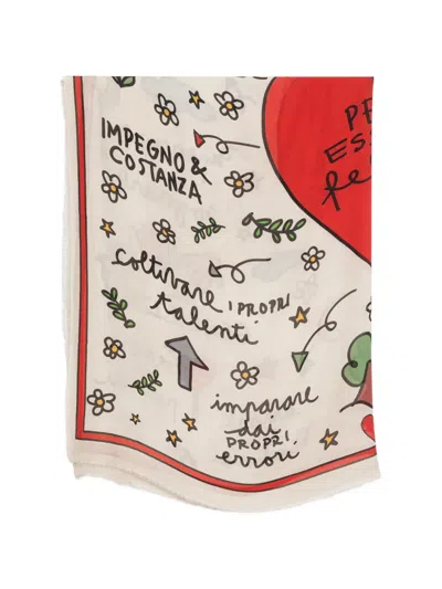 Faliero Sarti Graphic-print Frayed Scarf In Multi