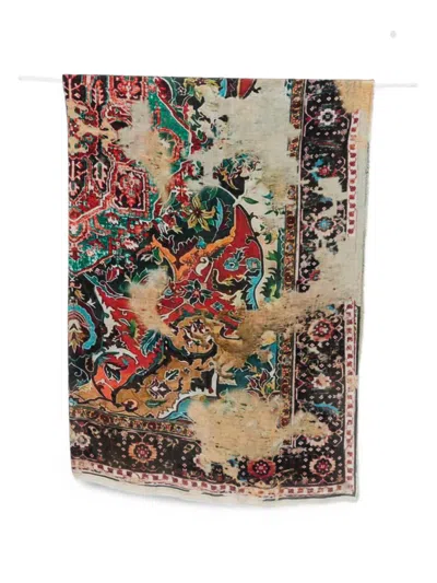 Faliero Sarti Graphic-print Fringed Scarf In Multi