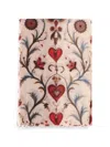 Faliero Sarti Rectangular Wool And Cashmere Scarf With Intricate Pattern In Neutral