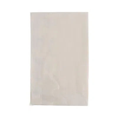 Faliero Sarti Ivory Silk And Linen Scarf With Fringed Edges