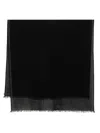 Faliero Sarti Black Scarf With Virgin Wool In Black