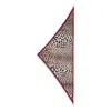 Faliero Sarti Triangle Scarf With Leopard Print And Frayed Edges In Brown