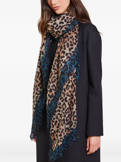 Faliero Sarti Leopard-print Fringed Scarf In Brown
