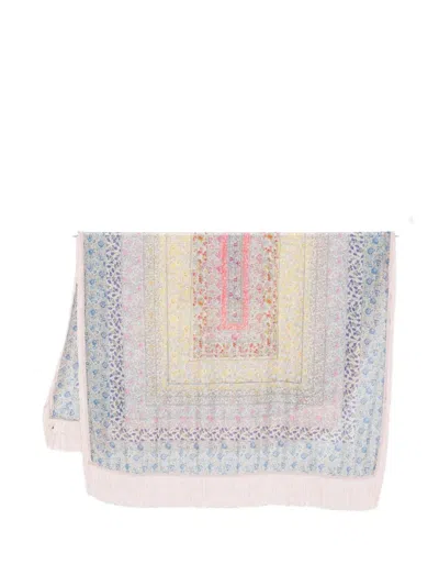 Faliero Sarti Lety Frangia Floral-print Fringed Scarf In Multi
