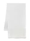 Faliero Sarti Lightweight Sky Blue Scarf With Delicate Fringe In White