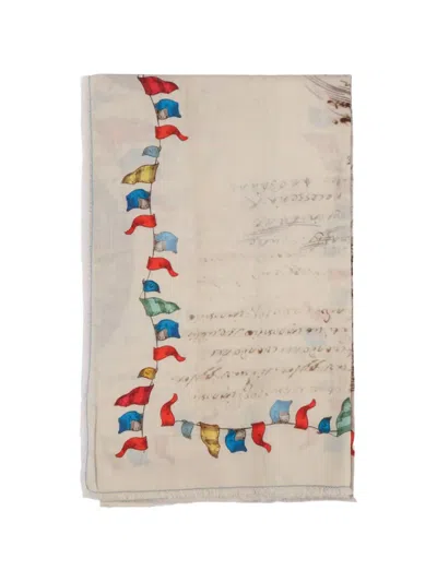 Faliero Sarti Little Baloon Cotton Flag Scarf In Neutral