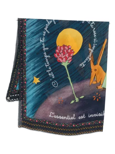 Faliero Sarti Little-prince Printed Scarf In Blue