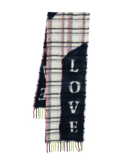 Faliero Sarti Love Love Fringed Scarf In Blue