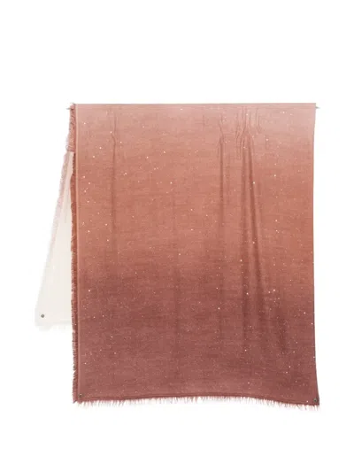 Faliero Sarti Luccicante Ombré Fringed Scarf In Brown