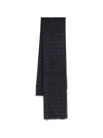 Faliero Sarti Lurex-effect Fringed Scarf In Gray
