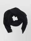 Faliero Sarti Luxurious Diamante Scarf Frayed Edges In Black
