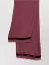 Faliero Sarti Luxurious Scarf With Velvet Trim And Fringes In Pink