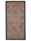 Faliero Sarti Leopard Print Rectangular Scarf Fringed Edges In Brown