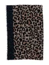 Faliero Sarti Maila Cashmere Scarf With Leopadrata Pattern In Brown