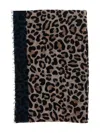 Faliero Sarti Maila Cashmere Scarf With Leopadrata Pattern In Brown