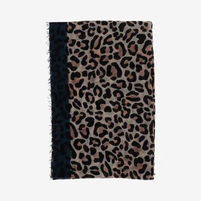 FALIERO SARTI FALIERO SARTI MAILA CASHMERE SCARF WITH LEOPADRATA PATTERN