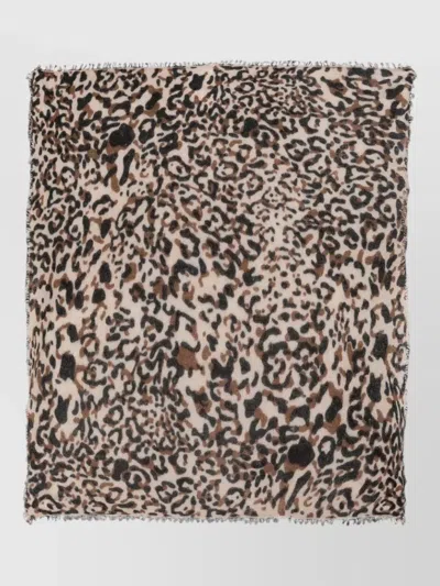Faliero Sarti Maky Scarf Leopard Print Fringed Edges In Animal Print