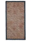 Faliero Sarti Leopard Print Rectangular Scarf Fringed Edges In Brown