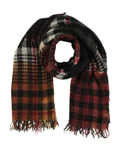 Faliero Sarti Man Scarf Rust Size - Cashmere, Wool, Silk, Polyamide In Red