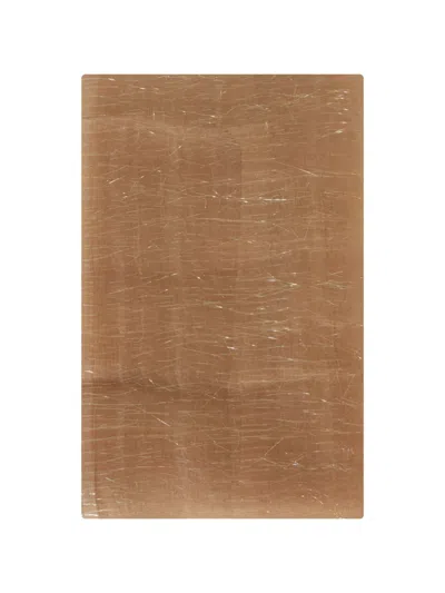 Faliero Sarti Metallic-thread Lightweight Scarf In Brown