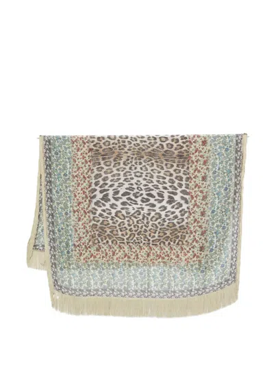 Faliero Sarti Minimal Floral-print Scarf In Green