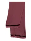 Faliero Sarti Luxurious Scarf With Velvet Trim And Fringes In Pink