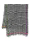 Faliero Sarti Multi Prince Wool And Cashmere Scarf In Gray