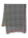 Faliero Sarti Multi Prince Wool And Cashmere Scarf In Gray