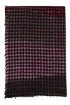 Faliero Sarti Multicolor Houndstooth Scarf With Frayed Hem In Multicolor