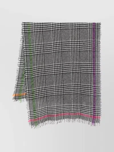 Faliero Sarti Multicolor Plaid Wool Cashmere Scarf