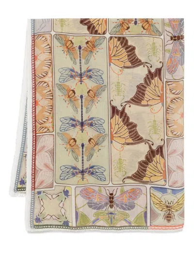Faliero Sarti Multicolored Scarf In Beige