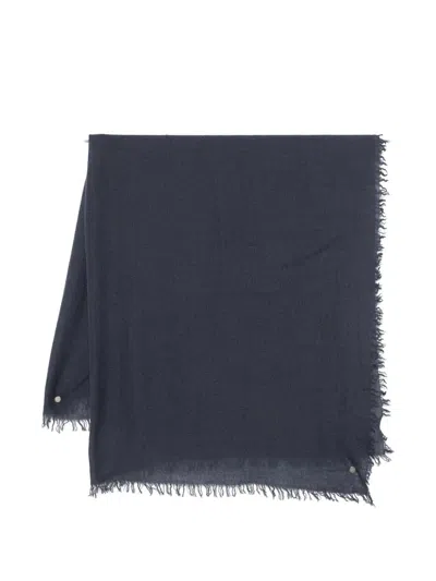 Faliero Sarti New Chris Fringed Scarf In Blue