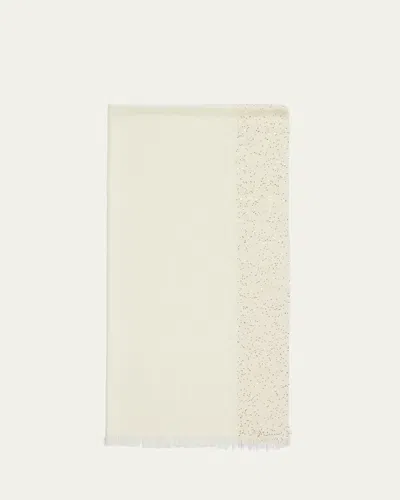 Faliero Sarti New Dalia Sequin Virgin Wool-blend Scarf In Beige Gold Silver Pailettes